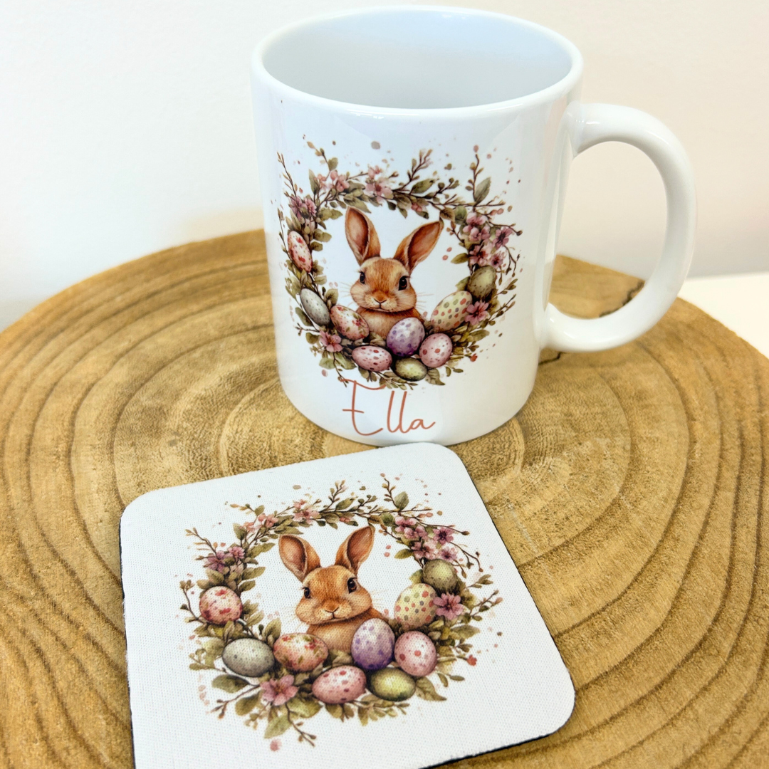 Personalised Easter bunny mug/coaster