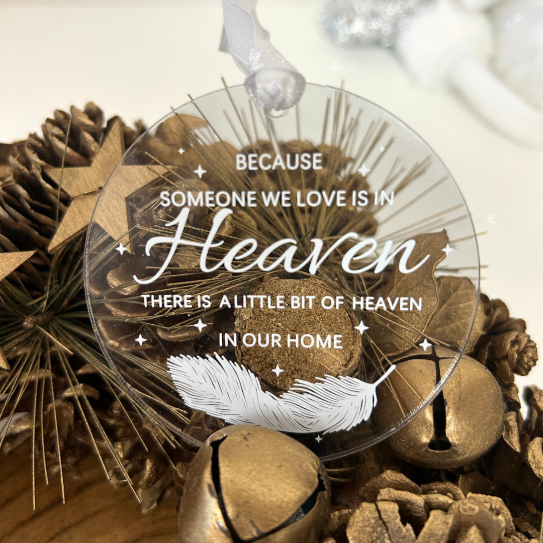 'Someone we love in heaven' Acrylic memorial decoration