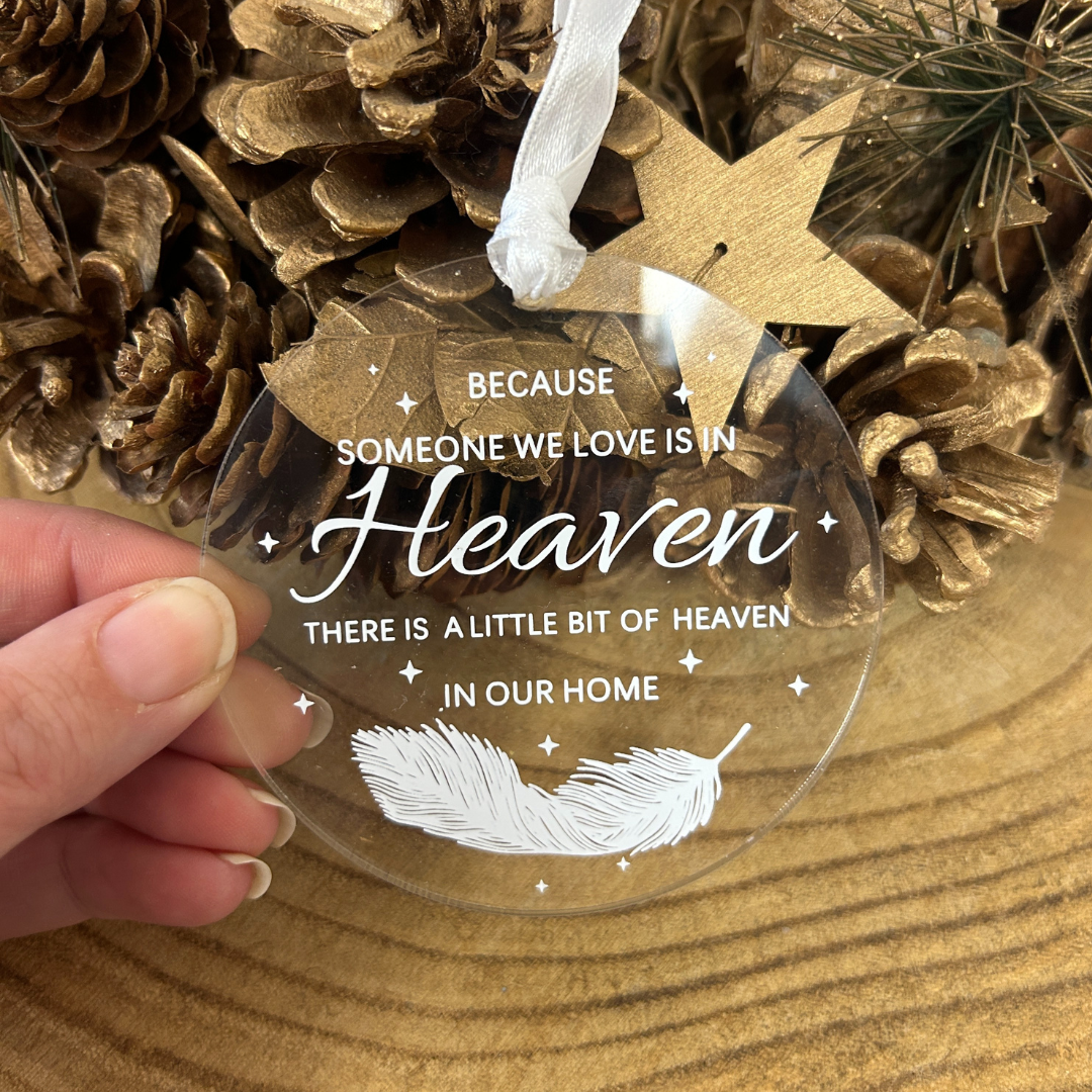 'Someone we love in heaven' Acrylic memorial decoration