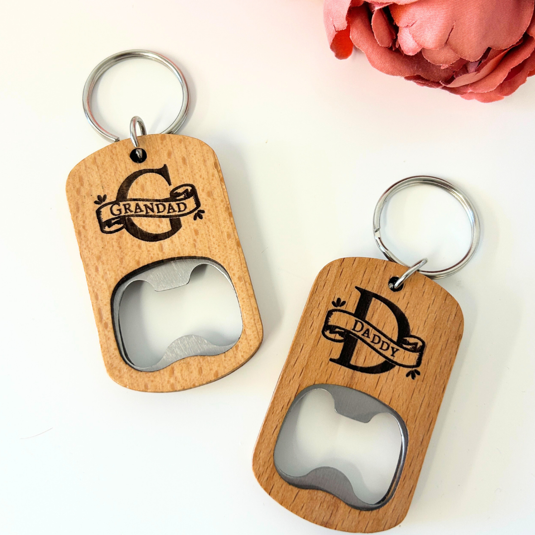Personalised bottle opener, Wooden bottle opener, Bottle opener keychain