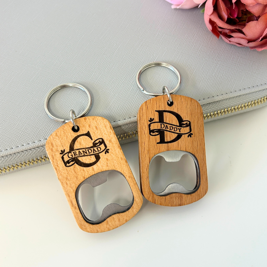 Personalised bottle opener, Wooden bottle opener, Bottle opener keychain