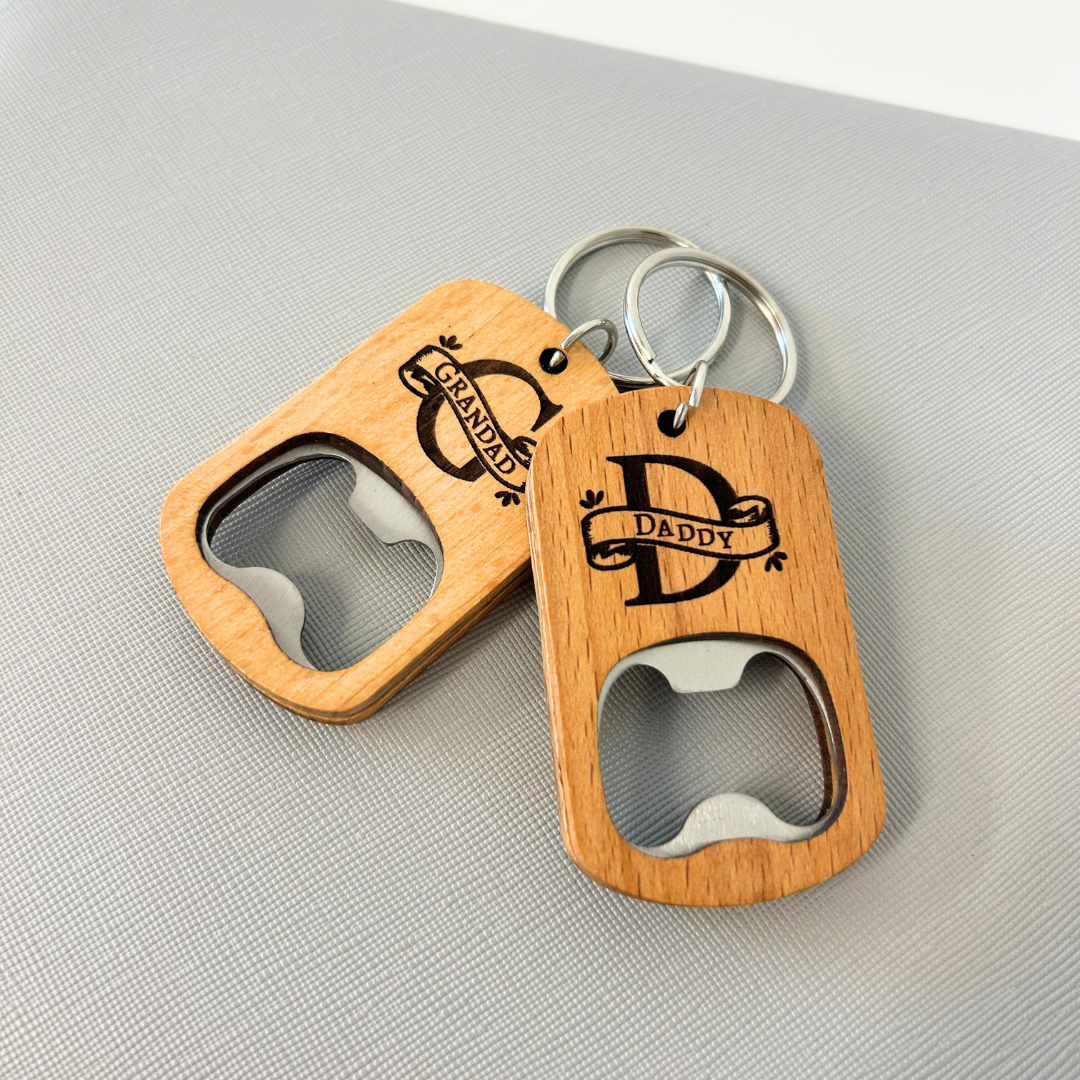 Personalised bottle opener, Wooden bottle opener, Bottle opener keychain
