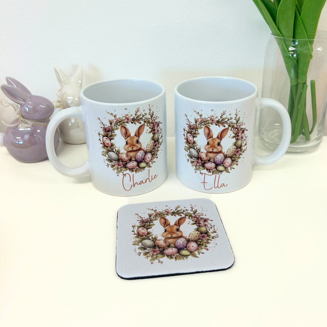 Personalised Easter bunny mug/coaster