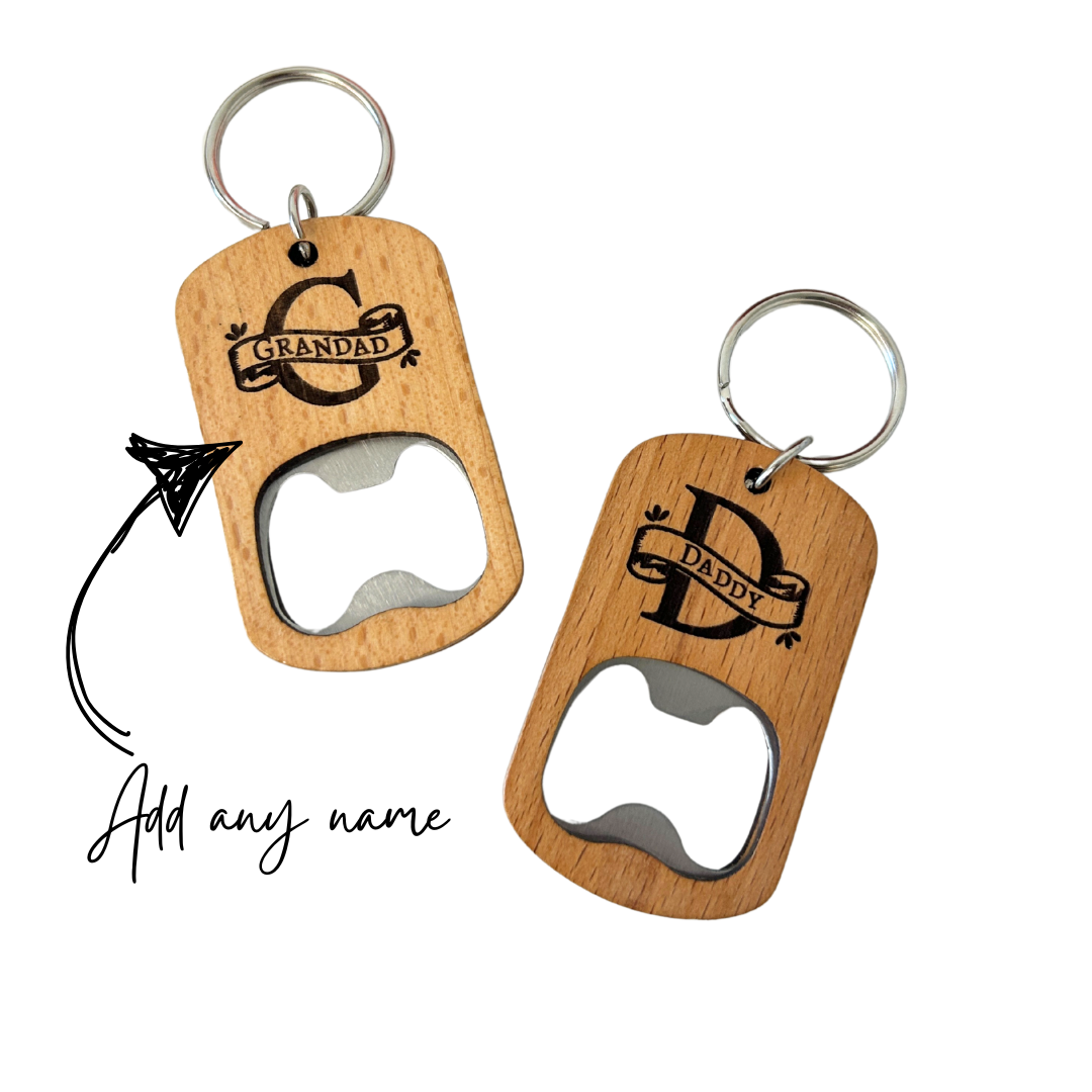 Personalised bottle opener, Wooden bottle opener, Bottle opener keychain