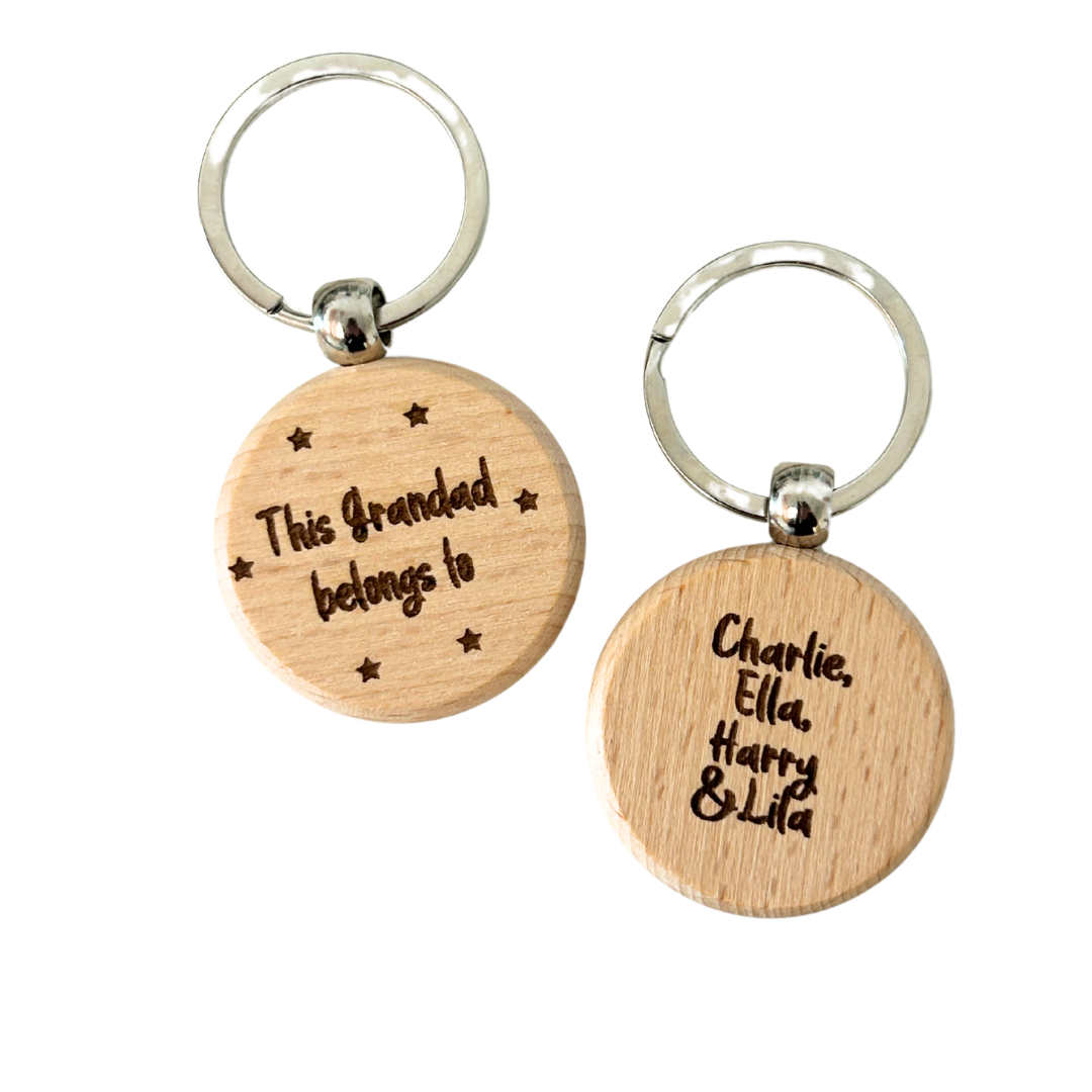 Personalised wooden keyring