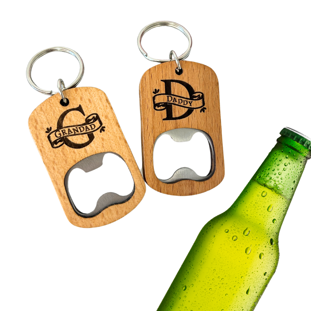 Personalised bottle opener, Wooden bottle opener, Bottle opener keychain