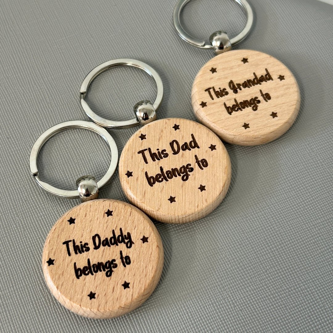 Personalised wooden keyring