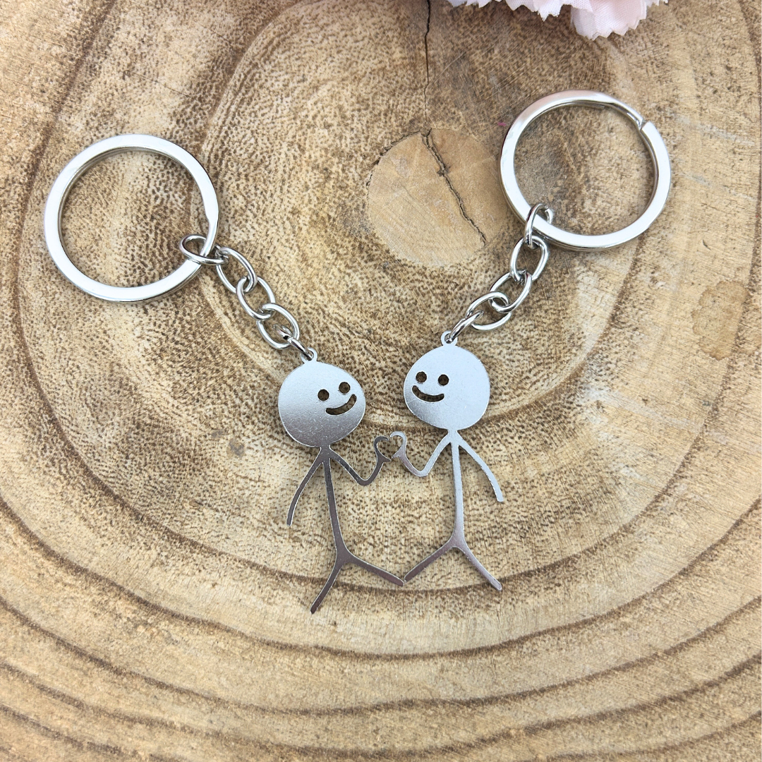 Metal couple keyring - Valentines gift - Gift for couples