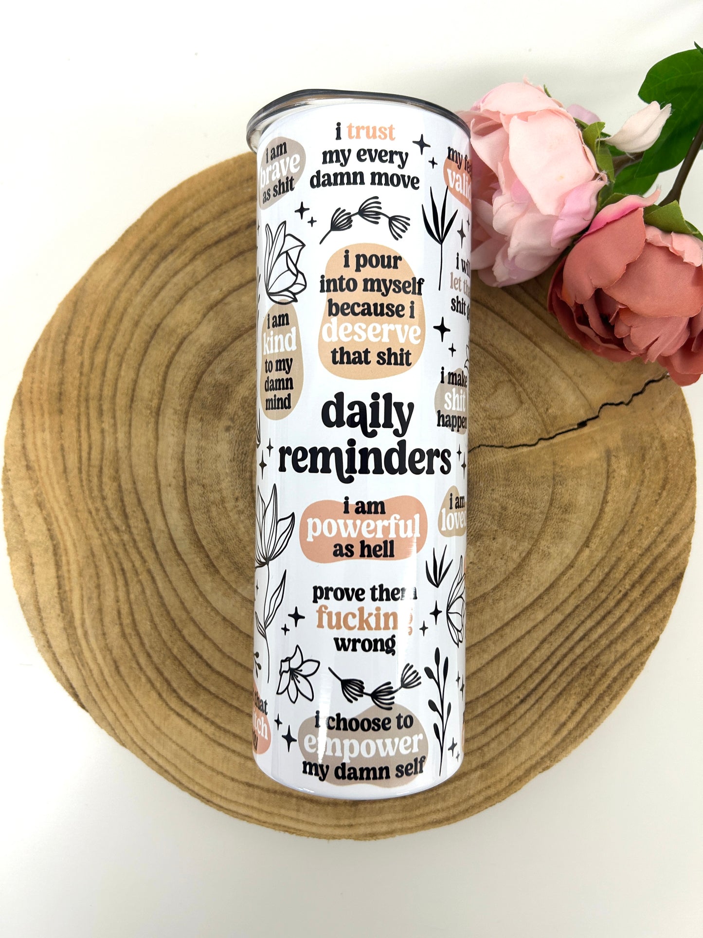 Daily Reminders tumbler - Rude edition