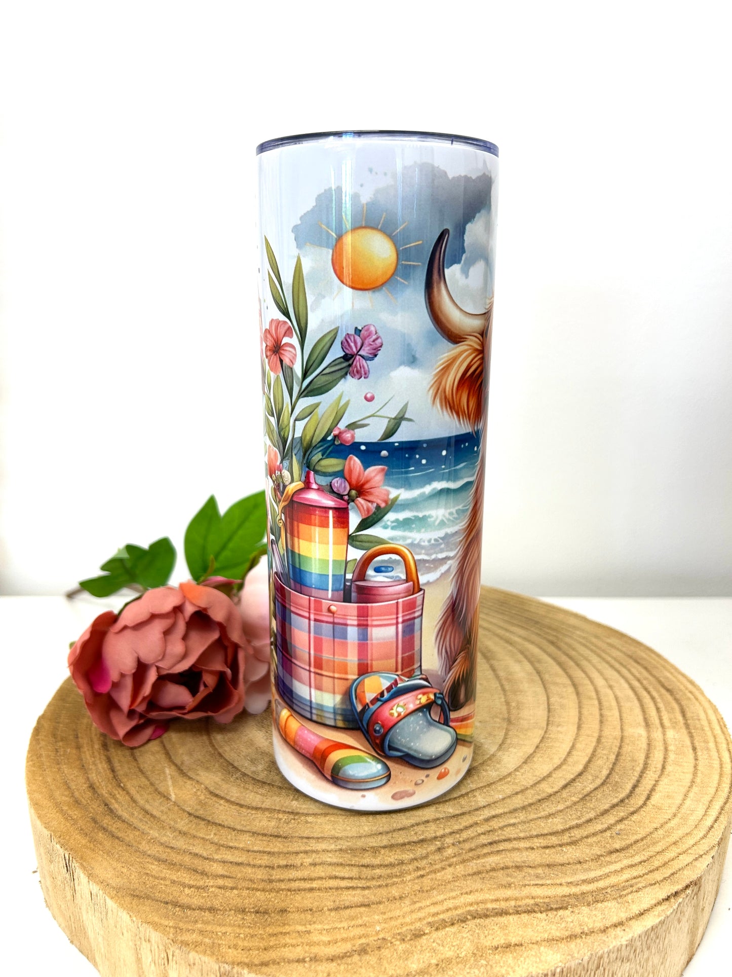 Summer highland cow drinks tumbler