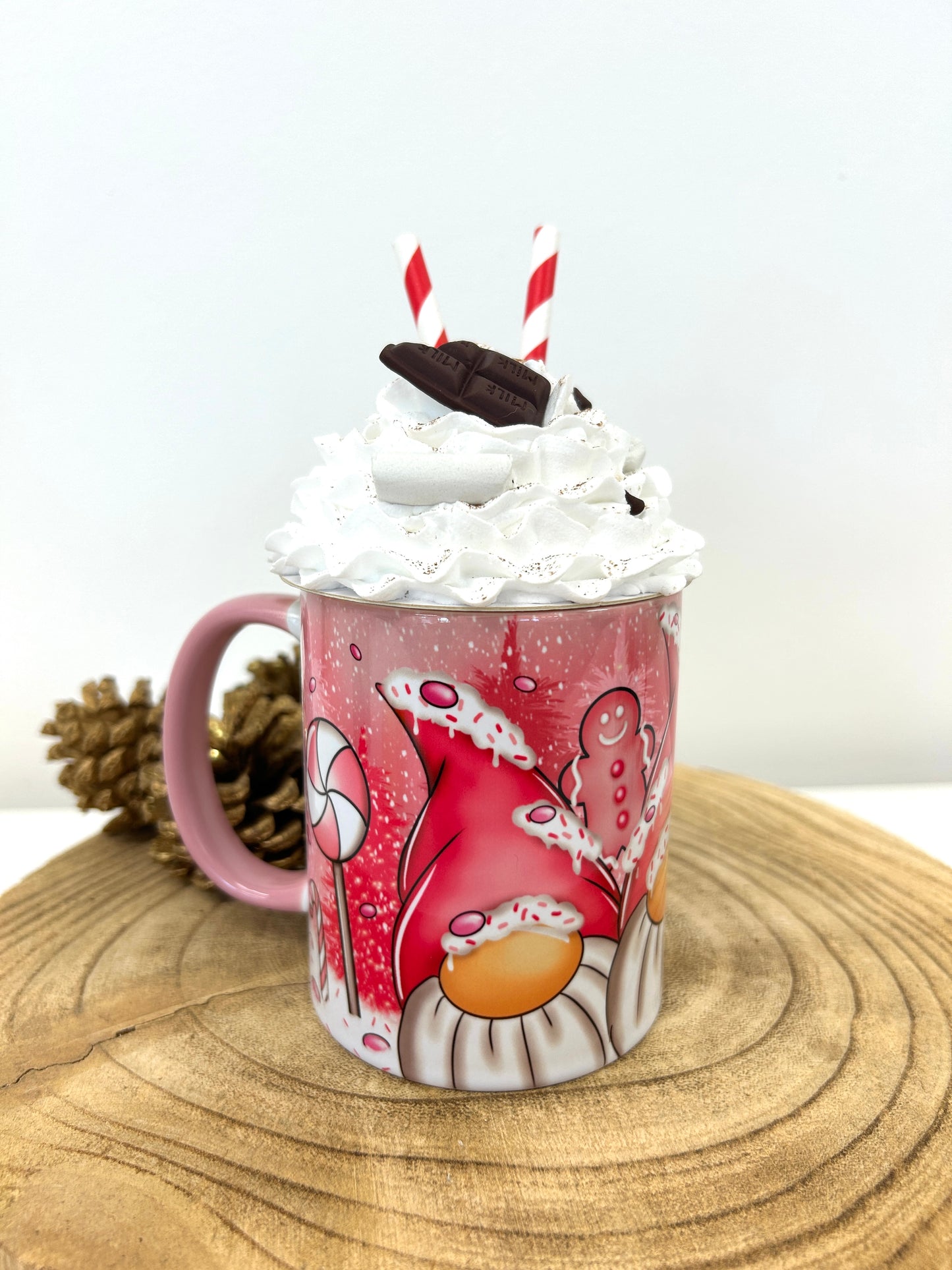 Pink gonk mug - Christmas mug