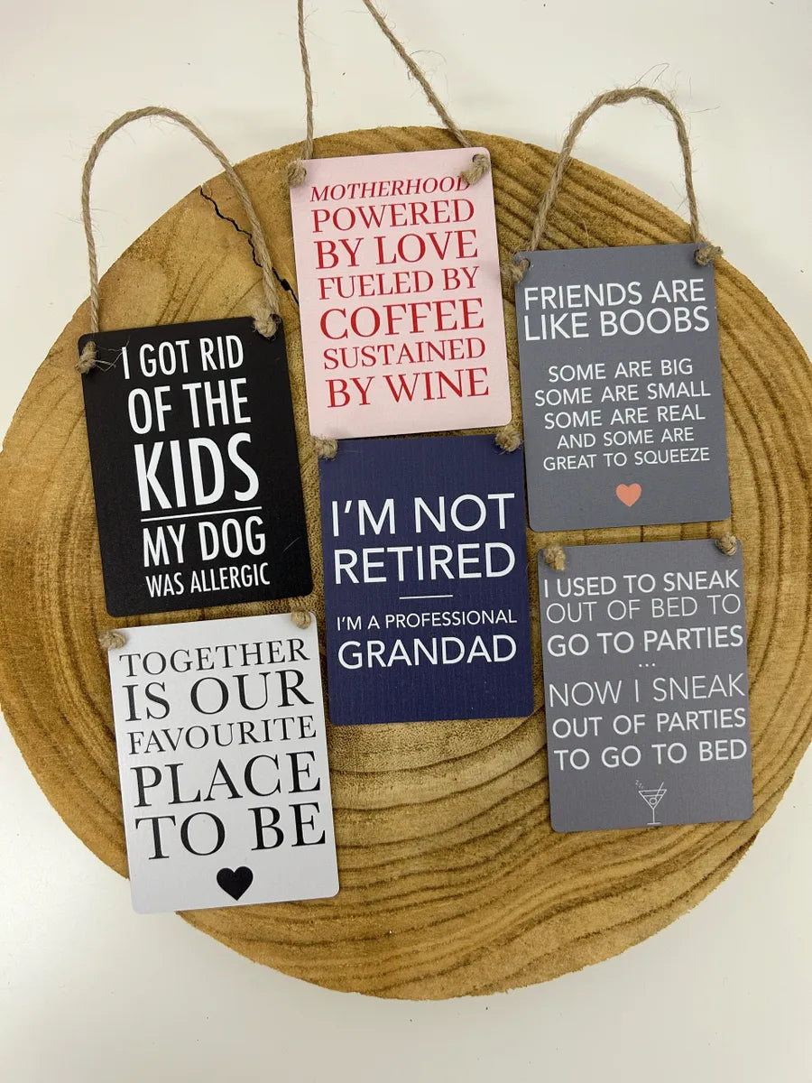 Mini Metal Quote Signs - Various designs