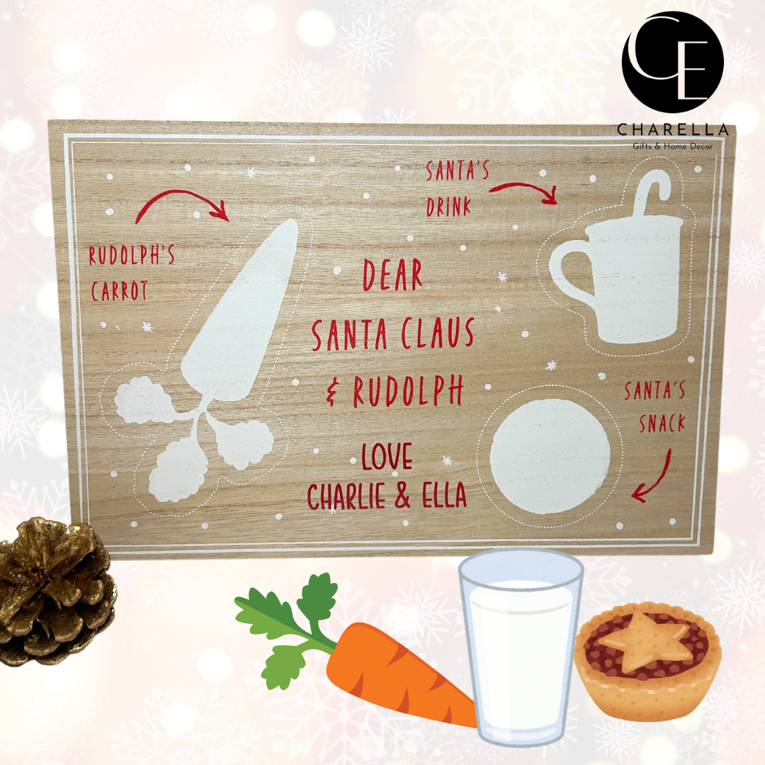 Wooden santas treat board, Christmas eve board
