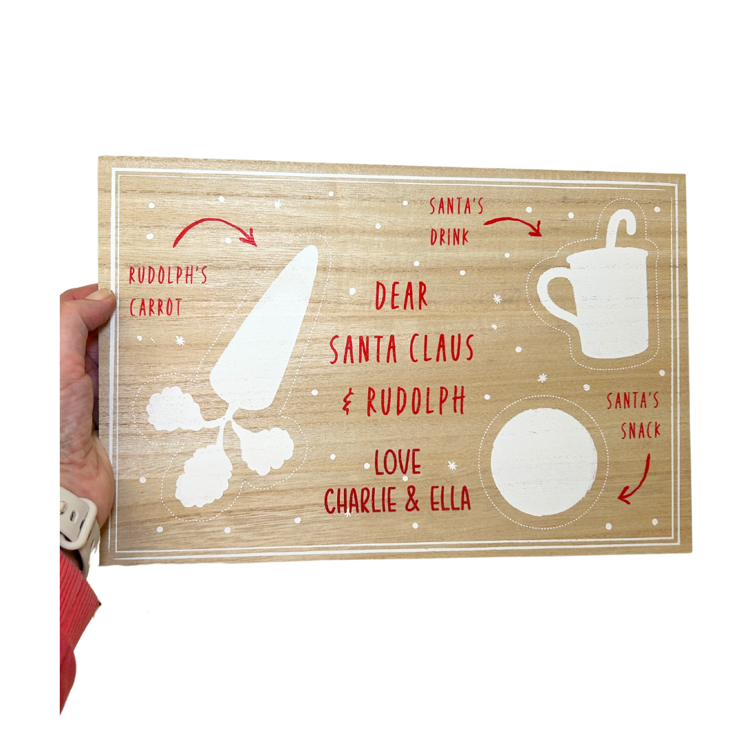 Wooden santas treat board, Christmas eve board