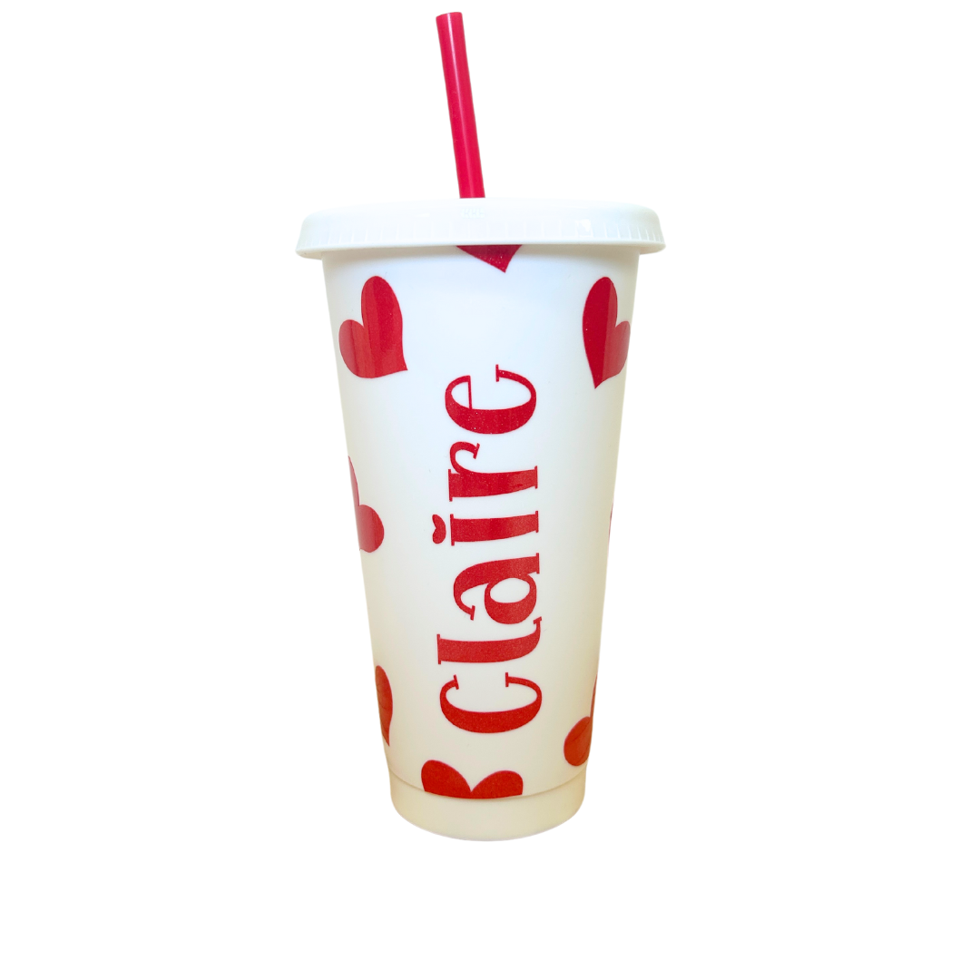 Personalised Cold cup - Heart cold cup - Valentines gift