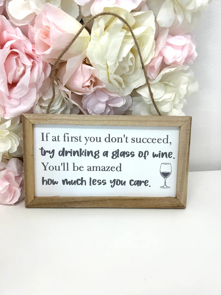 Novelty wooden wine sign