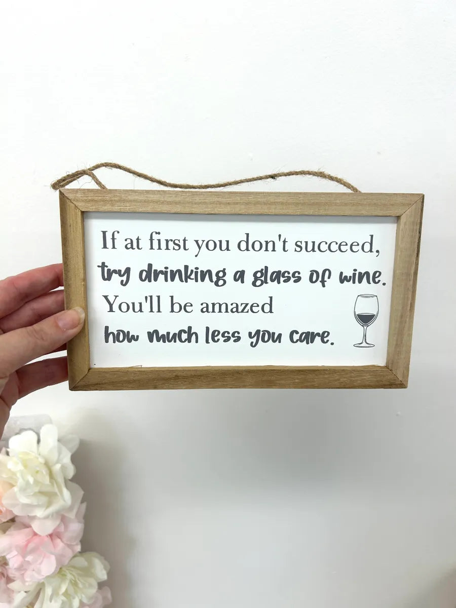 Novelty wooden wine sign