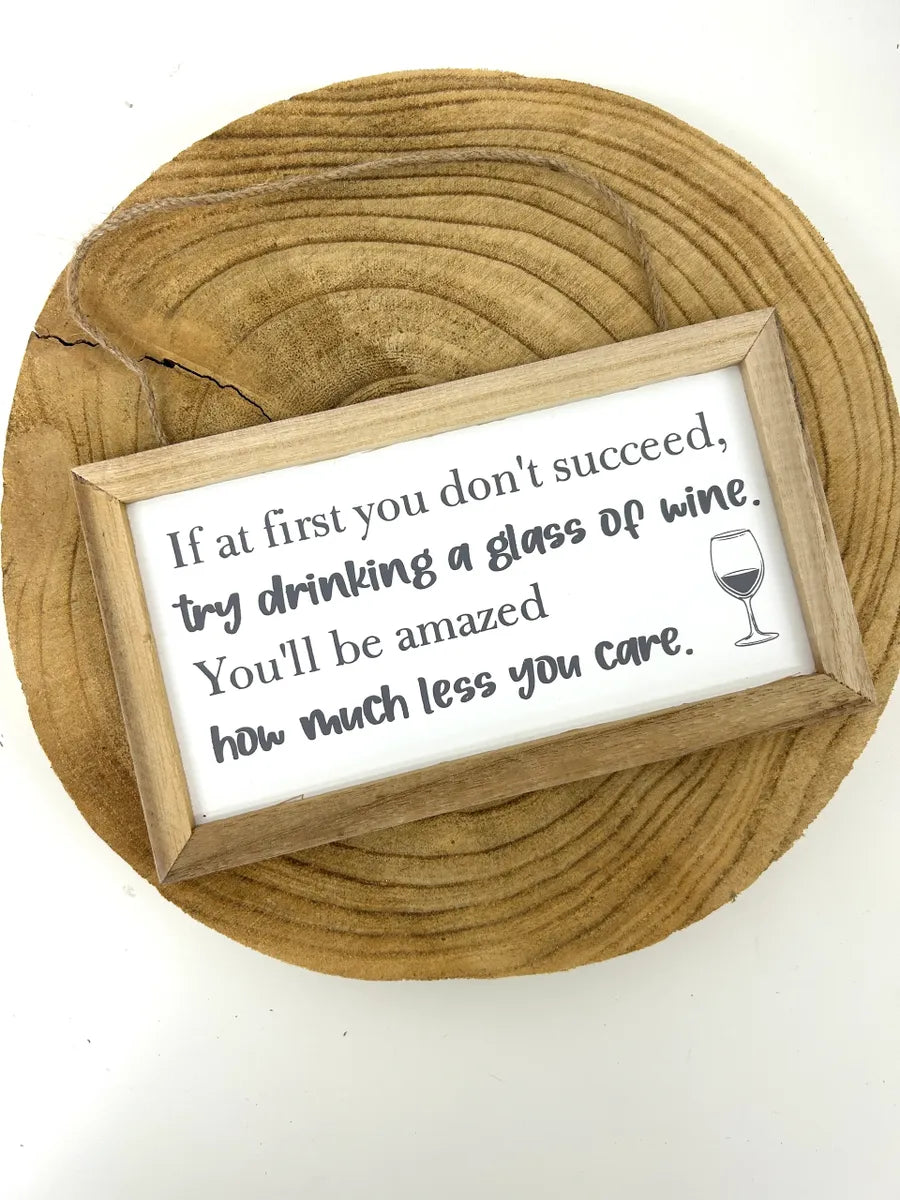 Novelty wooden wine sign
