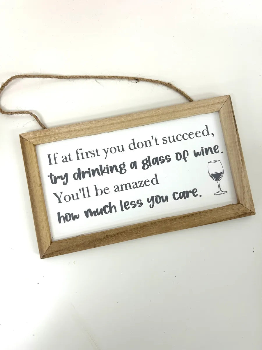 Novelty wooden wine sign