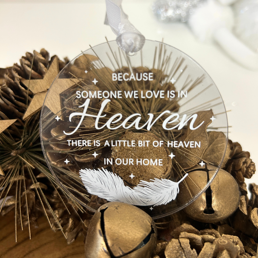 'Someone we love in heaven' Acrylic memorial decoration