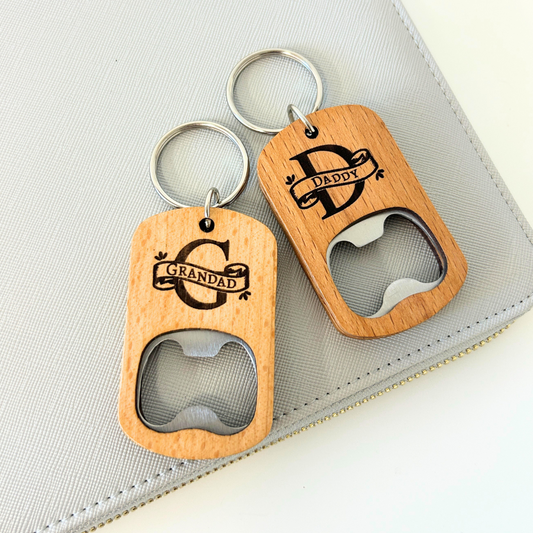 Personalised bottle opener, Wooden bottle opener, Bottle opener keychain