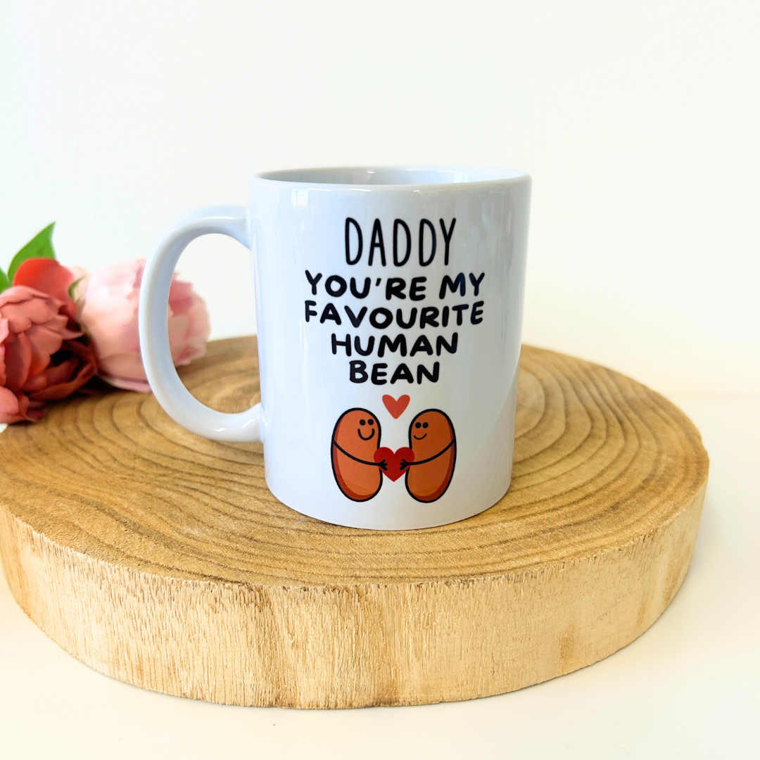 'You're my favourite human bean' Personalised mug
