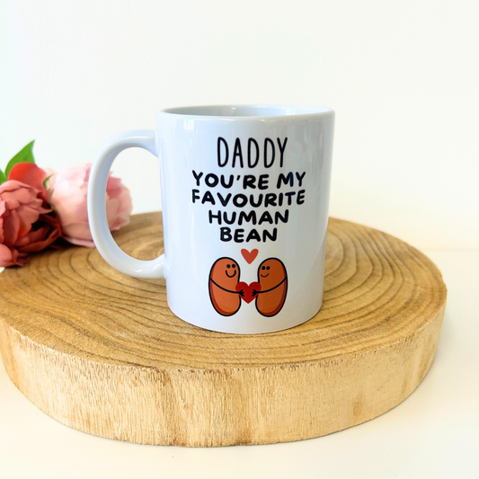 'You're my favourite human bean' Personalised mug