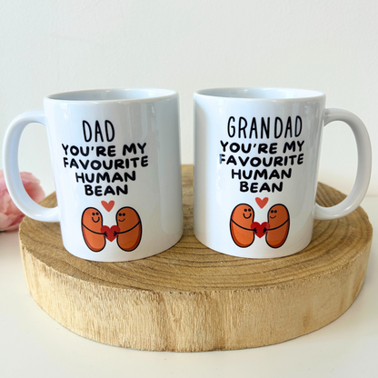 'You're my favourite human bean' Personalised mug