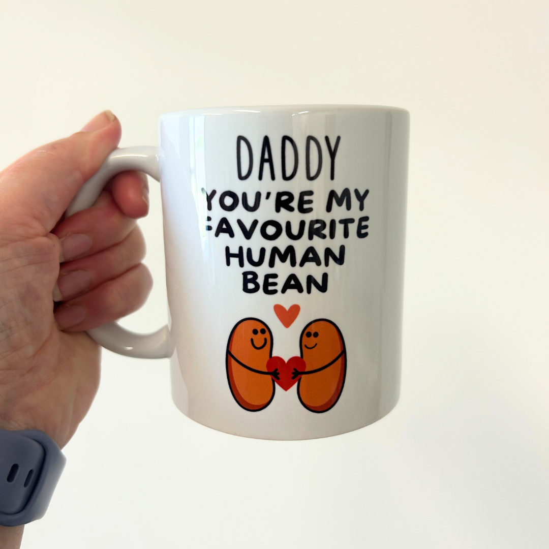 'You're my favourite human bean' Personalised mug