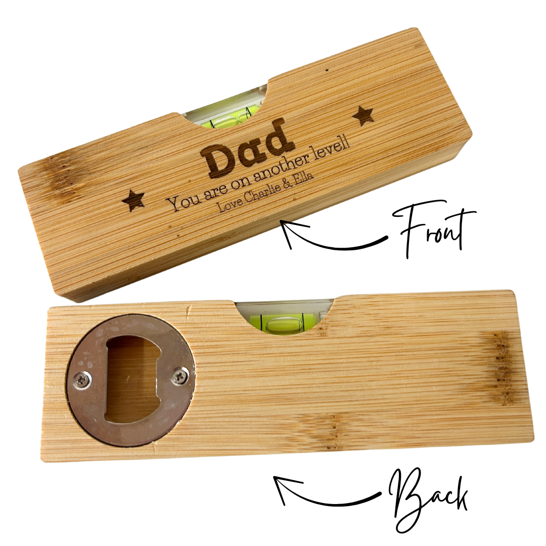Personalised bottle opener/Level