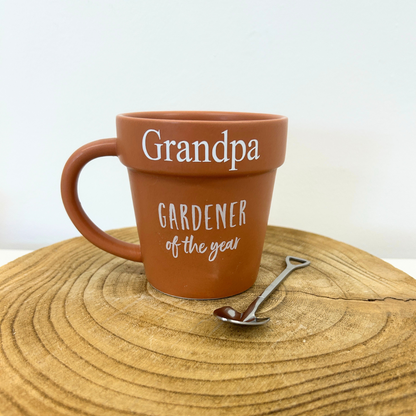 Gardener of the year plant pot mug - Personalised