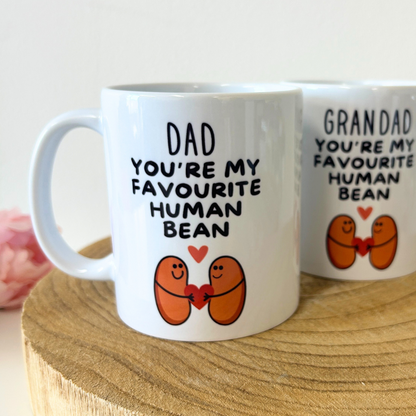 'You're my favourite human bean' Personalised mug