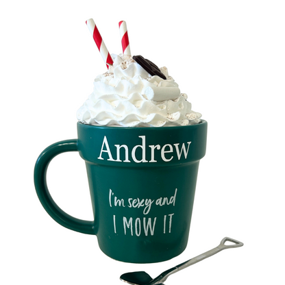 Funny plant pot mug - Personalised plant pot mug