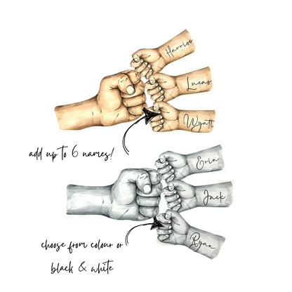 Father - family fist bump print