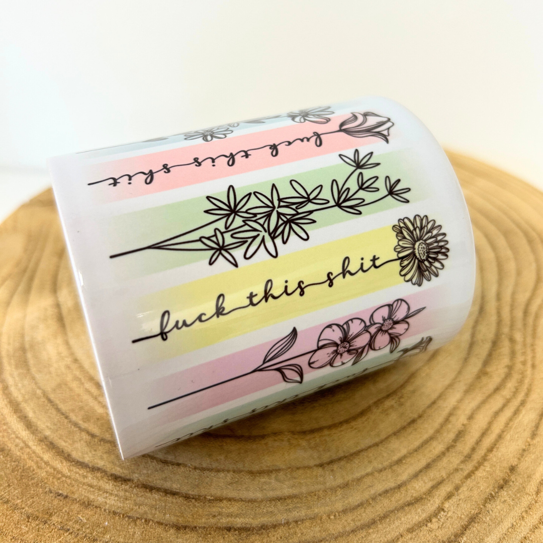 Rude Floral Mug - Ceramic swearing mug