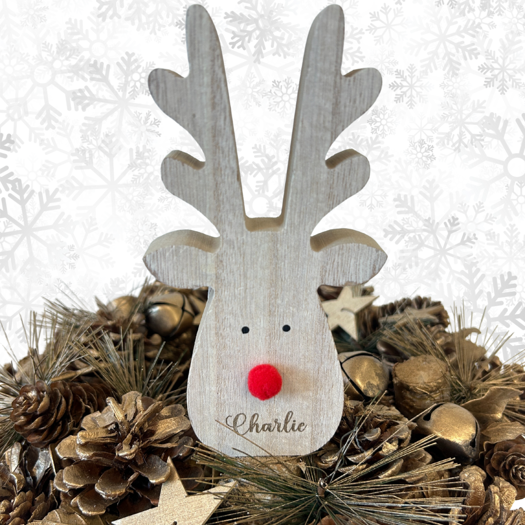 Personalised reindeer decoration -Freestanding