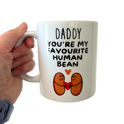 'You're my favourite human bean' Personalised mug