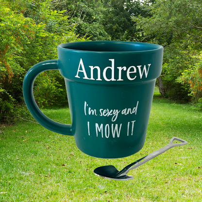 Funny plant pot mug - Personalised plant pot mug