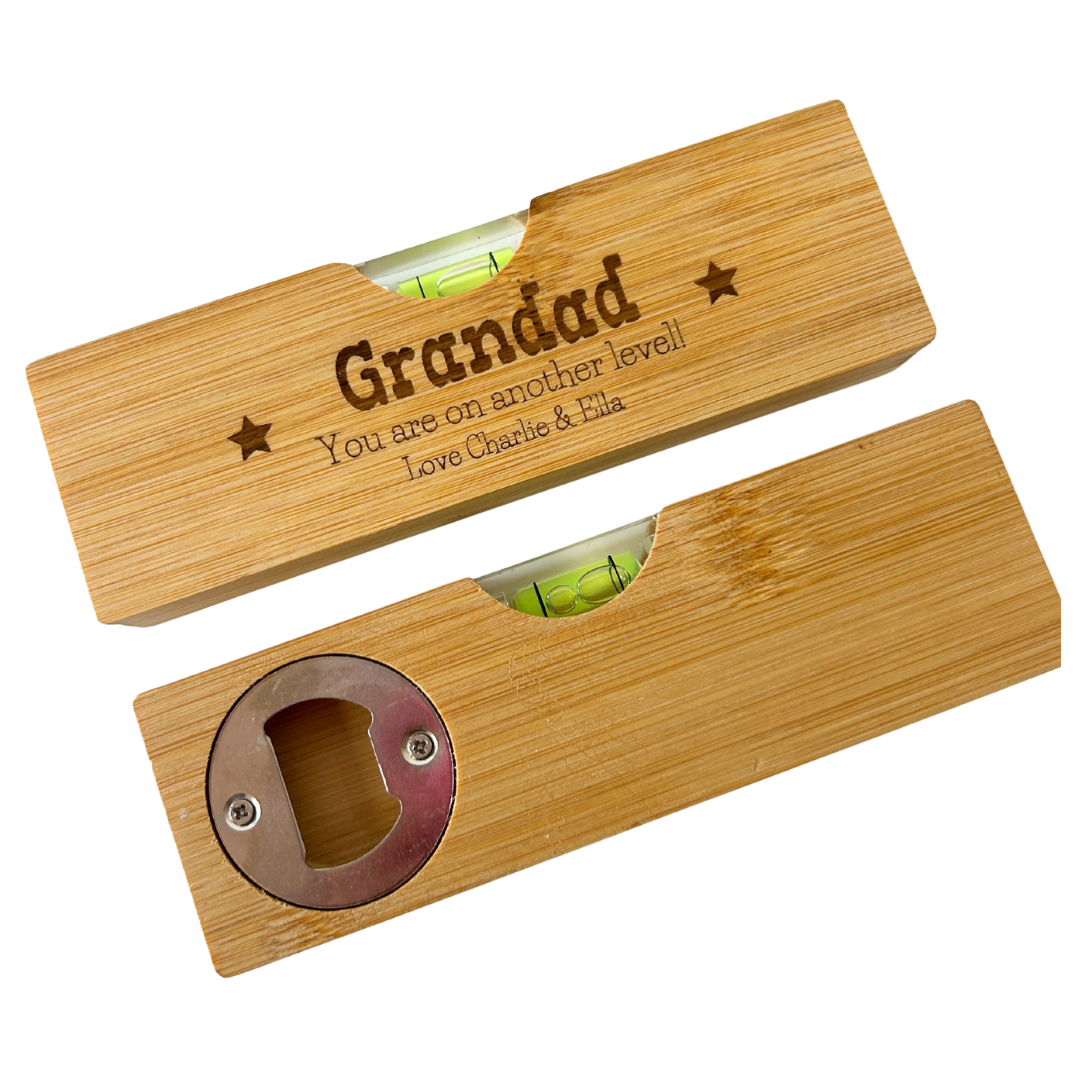 Personalised bottle opener/Level