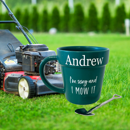 Funny plant pot mug - Personalised plant pot mug