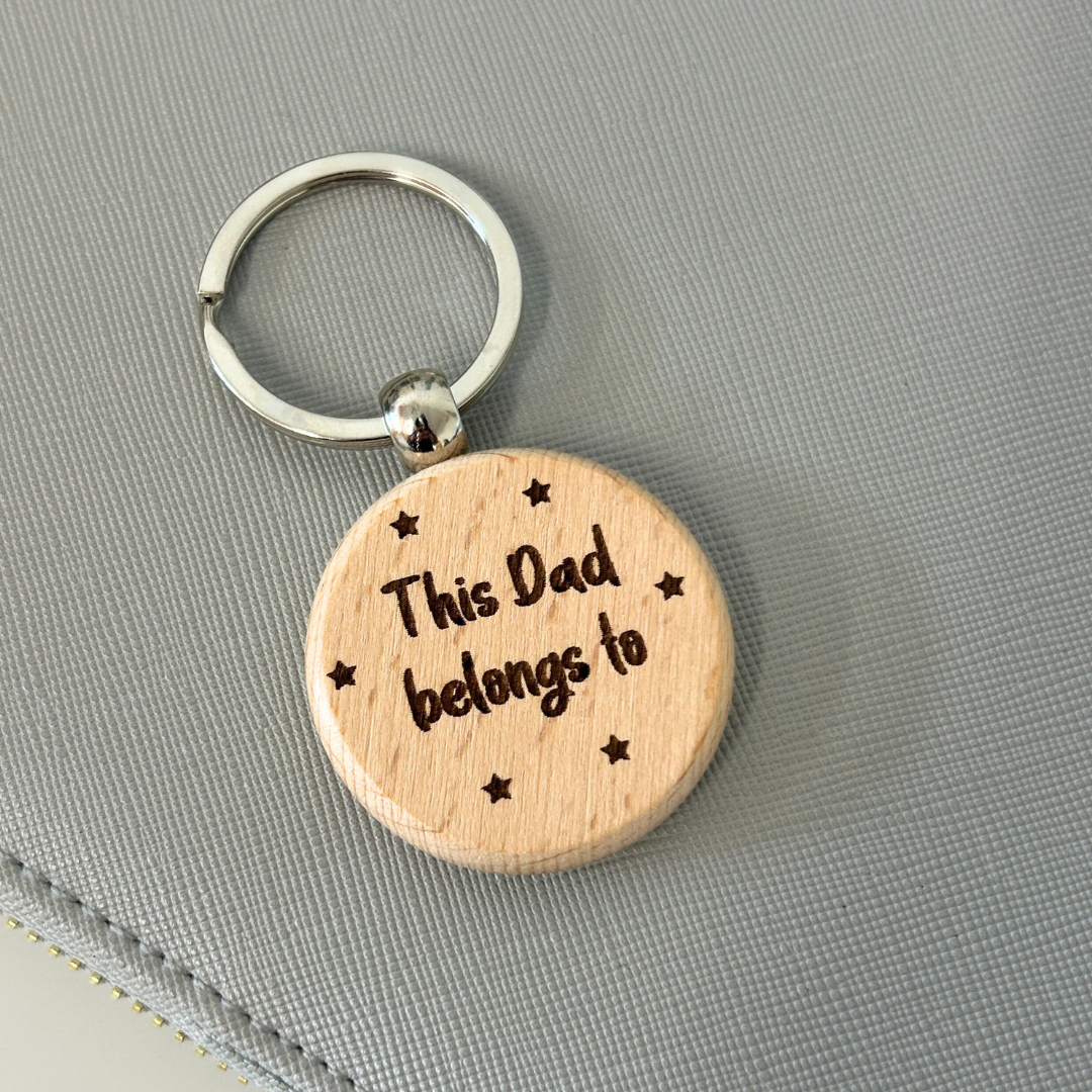 Personalised wooden keyring