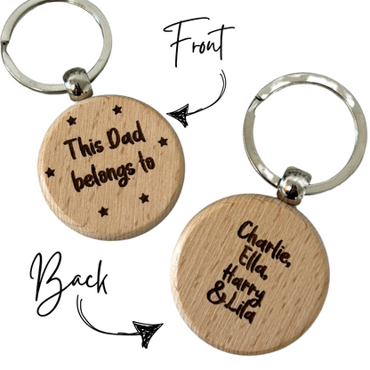 Personalised wooden keyring