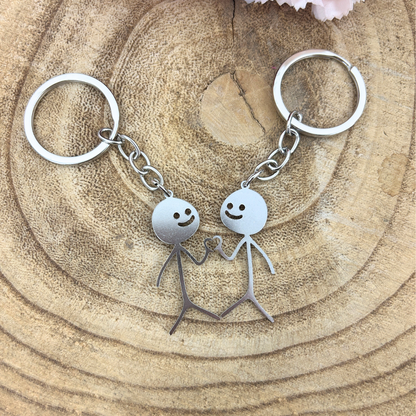 Metal couple keyring - Valentines gift - Gift for couples