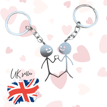 Metal couple keyring - Valentines gift - Gift for couples