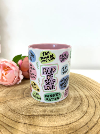 'A cup of self love' mug