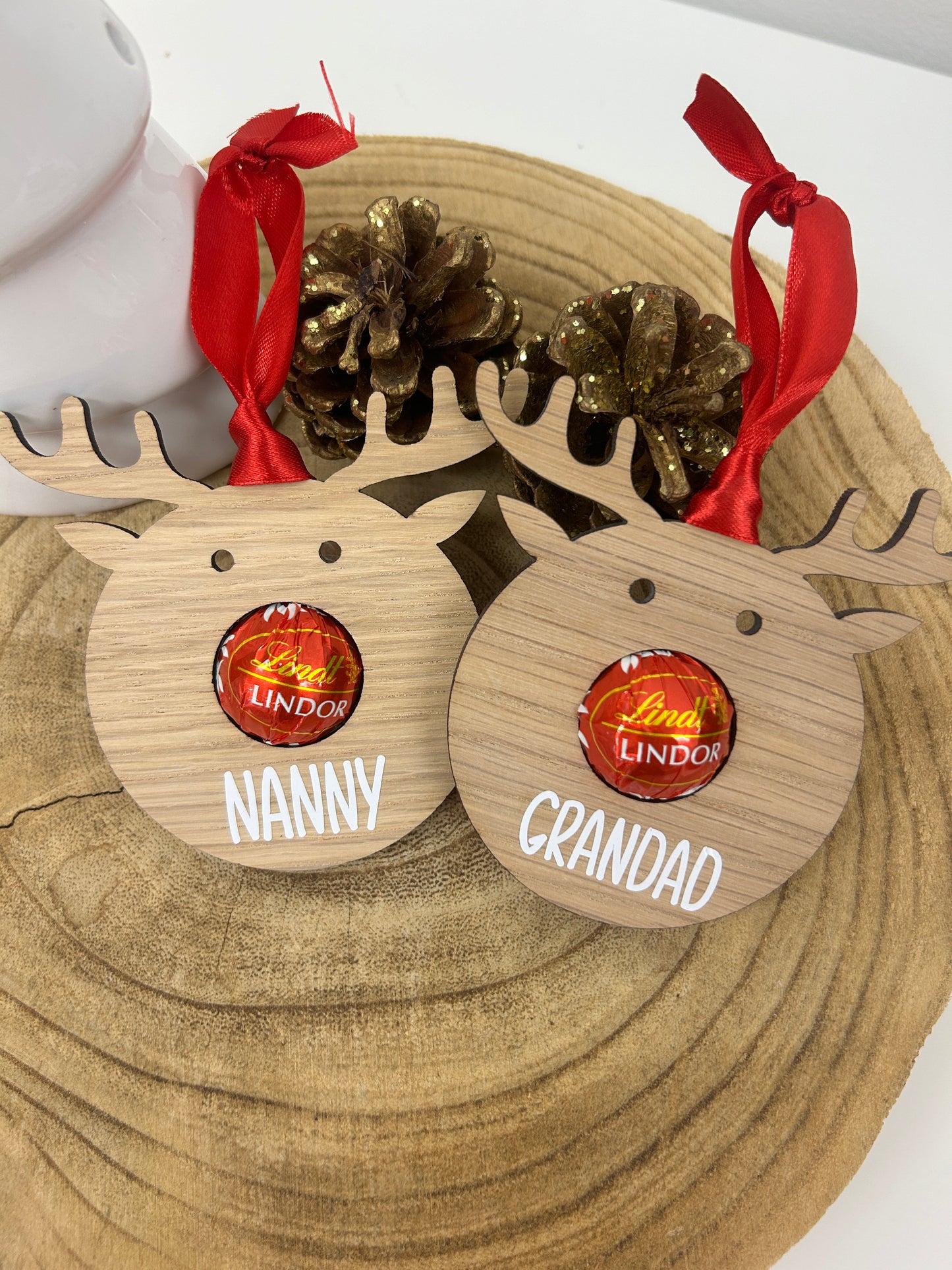 Personalised reindeer head - chocolate holders