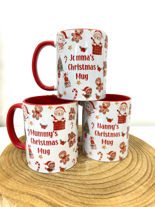 Personalised christmas mug - red