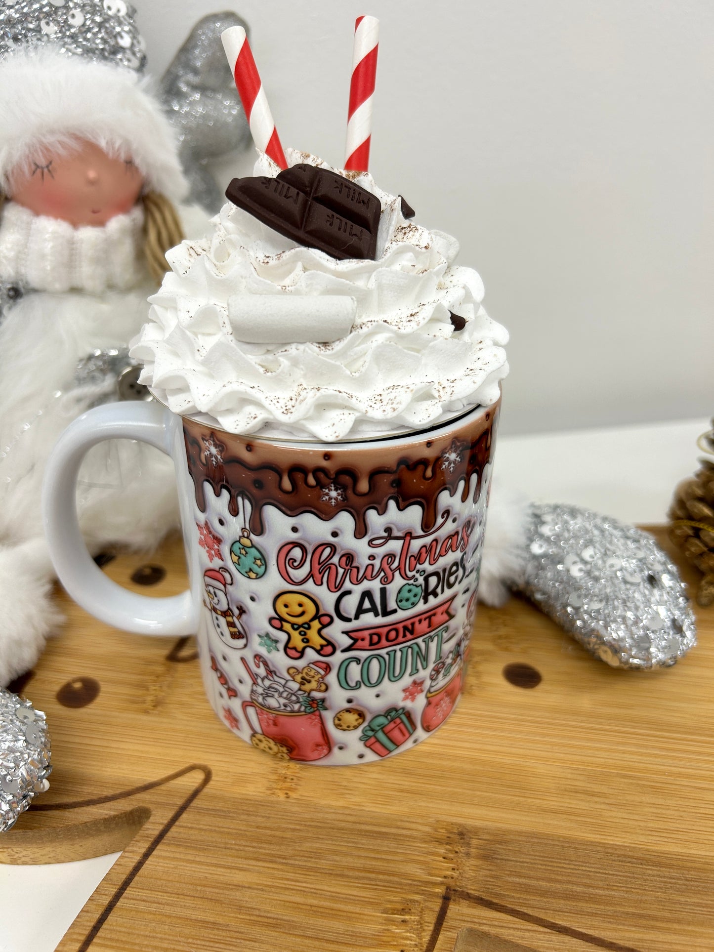 'Christmas calories dont count' 3d christmas mug
