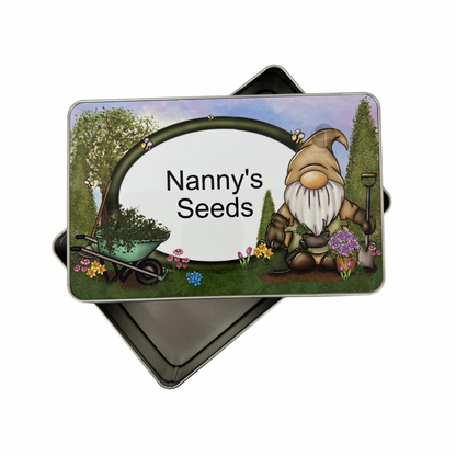 Personalised gonk seed tin