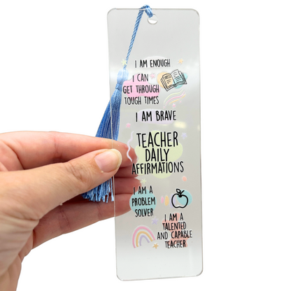 Teacher daily affirmation bookmark -  Teacher gift